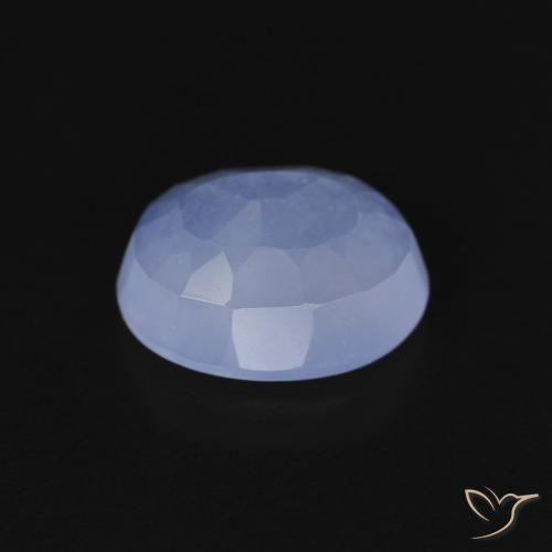 Calcédoine Bleu violacé naturelle ovale, 2.56 ct, Transparent