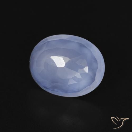 Calcédoine Bleu violacé naturelle ovale, 2.45 ct, Transparent