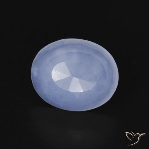 Calcédoine Bleu violacé naturelle ovale, 2.47 ct, Transparent