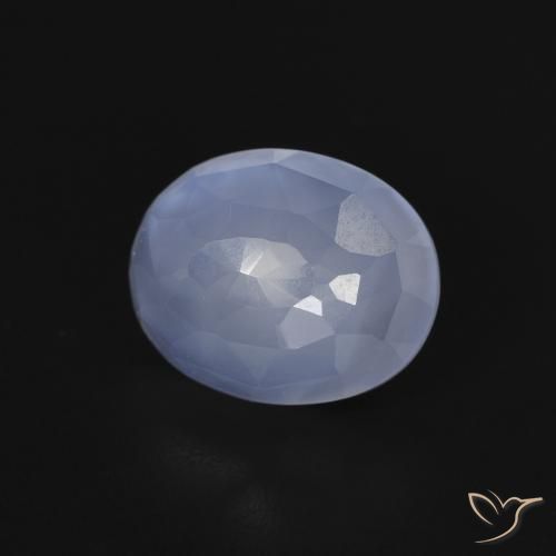 Calcédoine Bleu violacé naturelle ovale, 2.75 ct, Transparent
