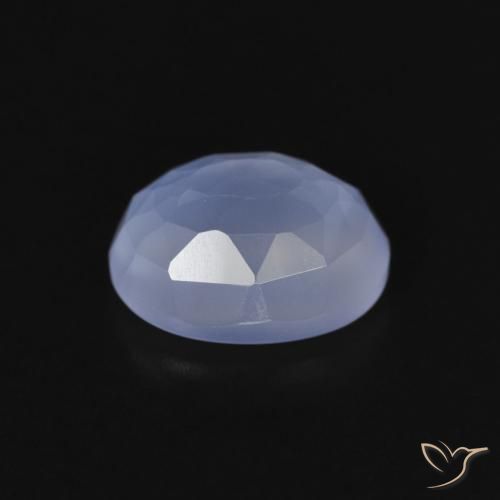 Calcédoine Bleu violacé naturelle ovale, 2.75 ct, Transparent