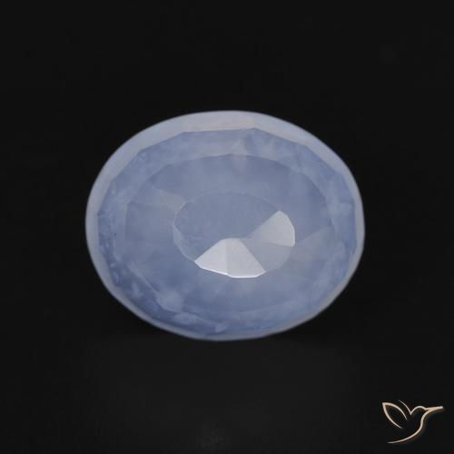 3.91ct Naturel Bleu violacé Calcédoine, ovale, Transparent