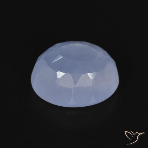 Calcédoine Bleu violacé naturelle ovale, 3.91 ct, Transparent
