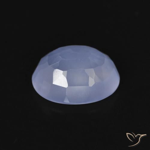 Calcédoine Bleu violacé naturelle ovale, 3.11 ct, Transparent
