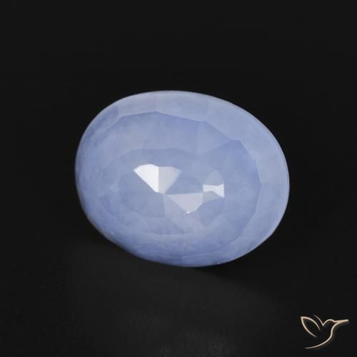 Calcédoine Bleu violacé naturelle ovale, 2.66 ct, Transparent