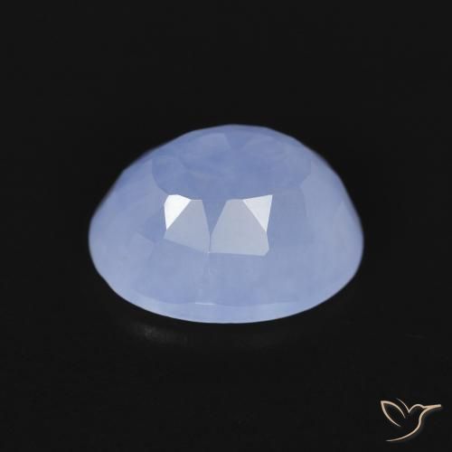 Calcédoine Bleu violacé naturelle ovale, 2.66 ct, Transparent