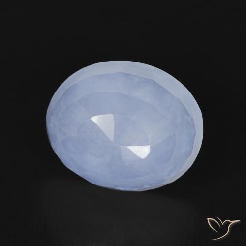 Calcédoine Bleu violacé naturelle ovale, 3.37 ct, Transparent