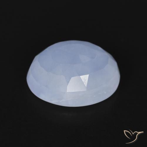 Calcédoine Bleu violacé naturelle ovale, 3.37 ct, Transparent