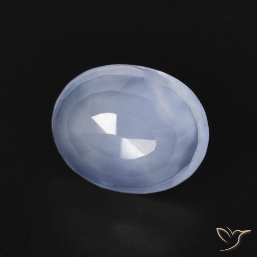 Calcédoine Bleu violacé naturelle ovale, 2.40 ct, Transparent