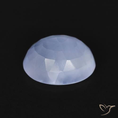 Calcédoine Bleu violacé naturelle ovale, 2.40 ct, Transparent