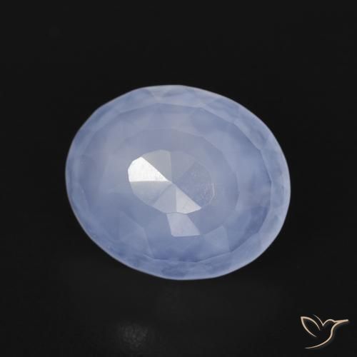 Calcédoine Bleu violacé naturelle ovale, 3.14 ct, Transparent