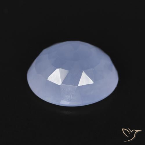 Calcédoine Bleu violacé naturelle ovale, 3.14 ct, Transparent