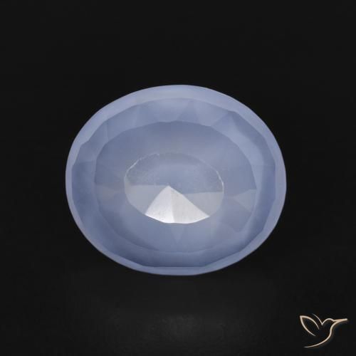3.03ct Naturel Bleu violacé Calcédoine, ovale, Transparent