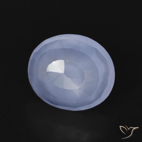Calcédoine Bleu violacé naturelle ovale, 3.03 ct, Transparent