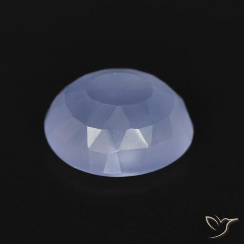 Calcédoine Bleu violacé naturelle ovale, 3.03 ct, Transparent