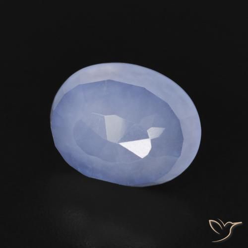 Calcédoine Bleu violacé naturelle ovale, 2.61 ct, Transparent