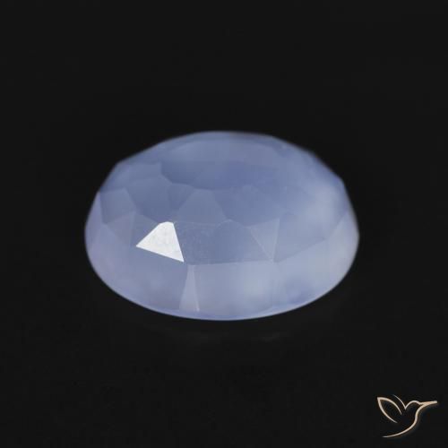 Calcédoine Bleu violacé naturelle ovale, 2.57 ct, Transparent