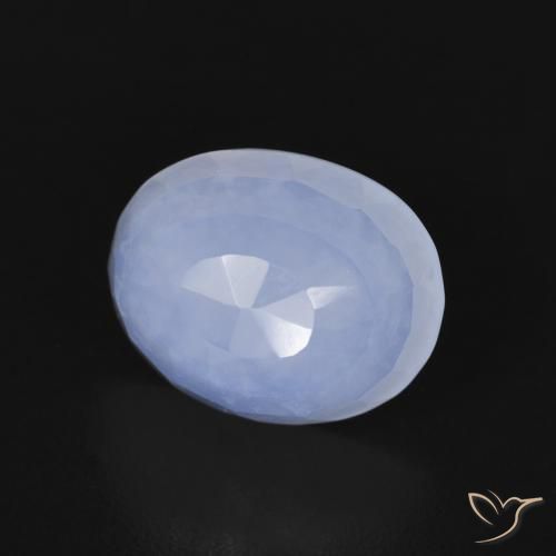 Calcédoine Bleu violacé naturelle ovale, 2.70 ct, Transparent
