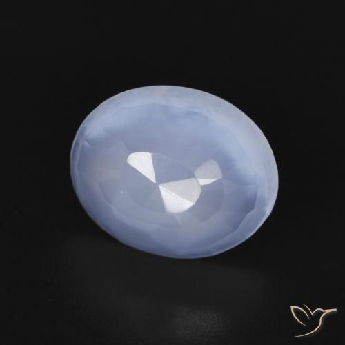 Calcédoine Bleu violacé naturelle ovale, 2.50 ct, Transparent