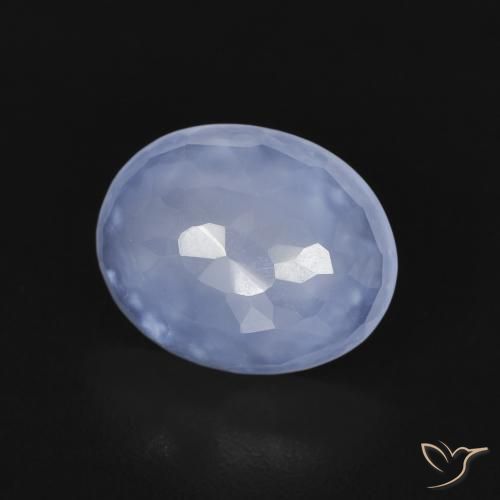 Calcédoine Bleu violacé naturelle ovale, 2.34 ct, Transparent