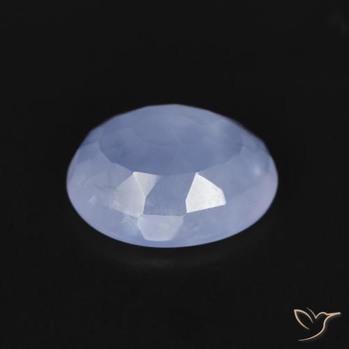 Calcédoine Bleu violacé naturelle ovale, 2.34 ct, Transparent