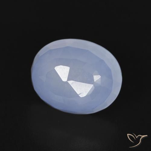 Calcédoine Bleu violacé naturelle ovale, 2.77 ct, Transparent