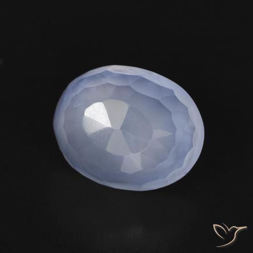 Calcédoine Bleu violacé naturelle ovale, 2.63 ct, Transparent