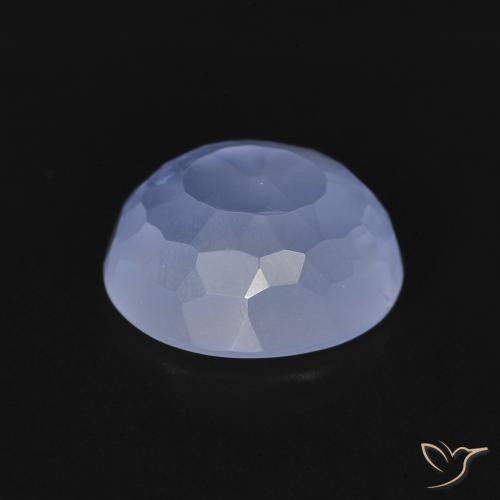 Calcédoine Bleu violacé naturelle ovale, 2.63 ct, Transparent