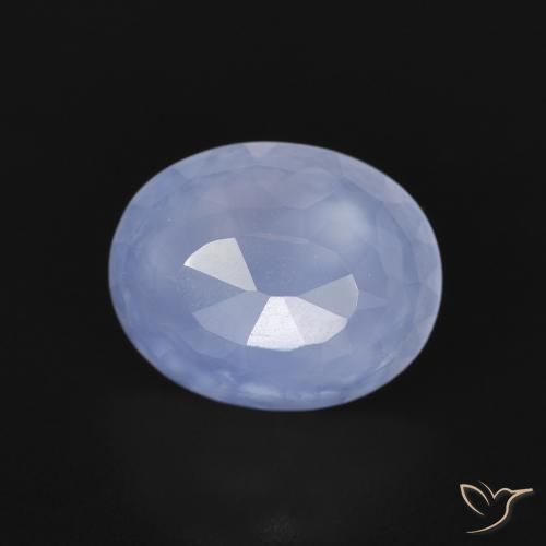 Calcédoine Bleu violacé naturelle ovale, 2.76 ct, Transparent