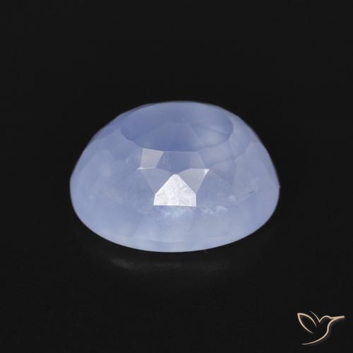 Calcédoine Bleu violacé naturelle ovale, 2.76 ct, Transparent