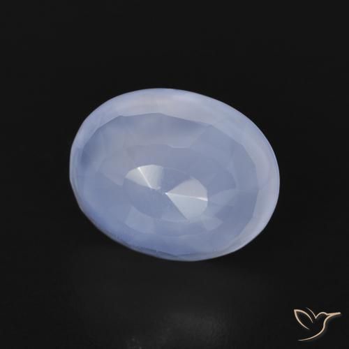 Calcédoine Bleu violacé naturelle ovale, 2.73 ct, Transparent