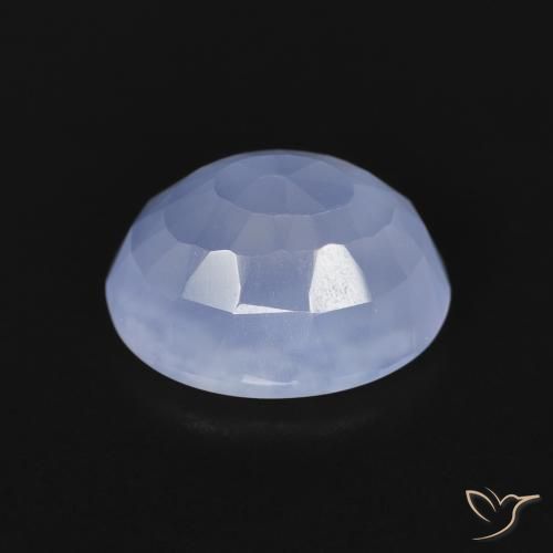 Calcédoine Bleu violacé naturelle ovale, 2.73 ct, Transparent