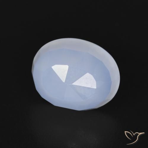 Calcédoine Bleu violacé léger naturelle ovale, 2.83 ct, Transparent