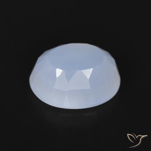 Calcédoine Bleu violacé léger naturelle ovale, 2.83 ct, Transparent