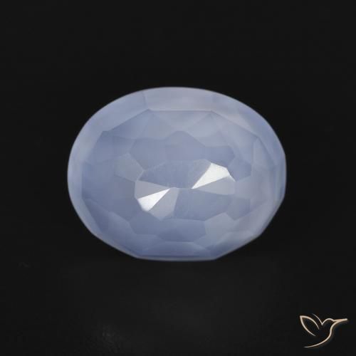 Calcédoine Bleu violacé naturelle ovale, 2.90 ct, Transparent