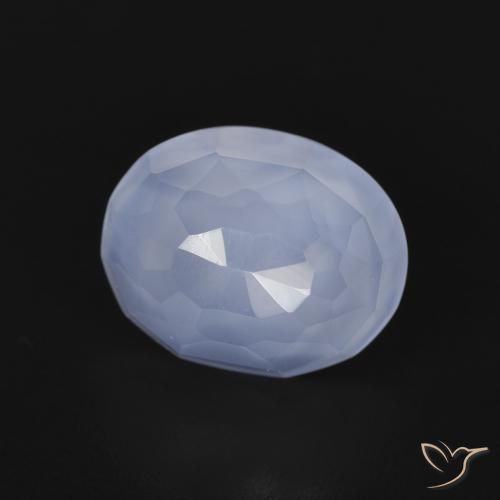 Calcédoine Bleu violacé naturelle ovale, 2.90 ct, Transparent