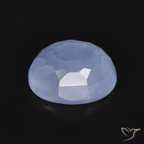 Calcédoine Bleu violacé naturelle ovale, 2.90 ct, Transparent