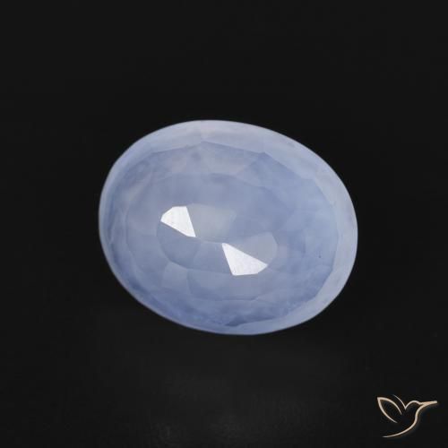 Calcédoine Bleu violacé naturelle ovale, 2.70 ct, Transparent