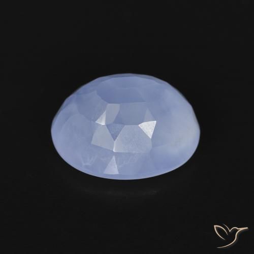 Calcédoine Bleu violacé naturelle ovale, 2.70 ct, Transparent