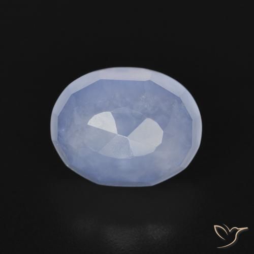 2.96ct Naturel Bleu violacé Calcédoine, ovale, Transparent