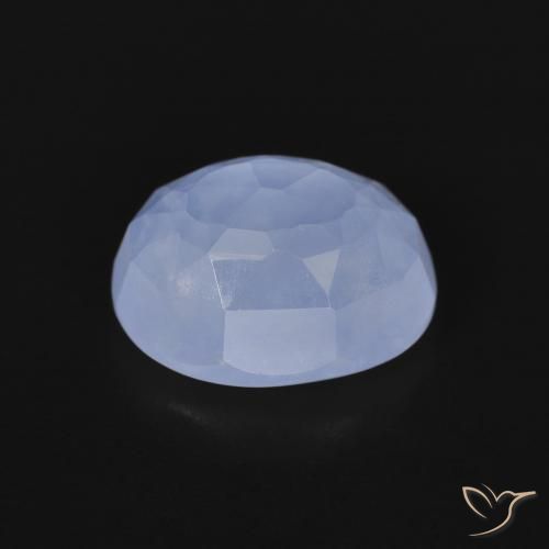 Calcédoine Bleu violacé naturelle ovale, 2.96 ct, Transparent