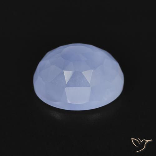 Calcédoine Bleu violacé naturelle ovale, 2.83 ct, Transparent