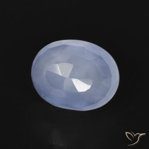 Calcédoine Bleu violacé naturelle ovale, 2.68 ct, Transparent