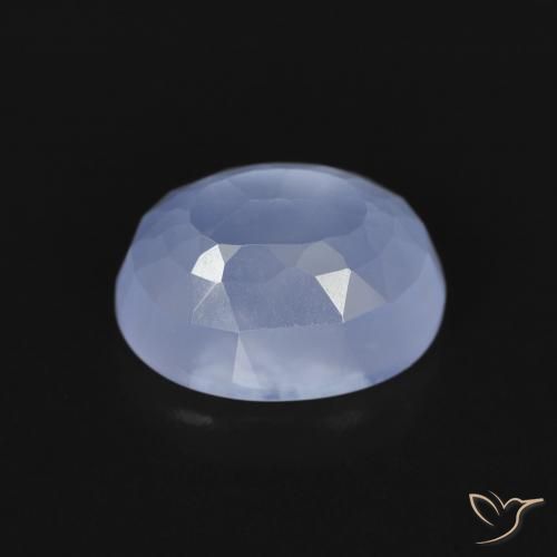 Calcédoine Bleu violacé naturelle ovale, 2.68 ct, Transparent