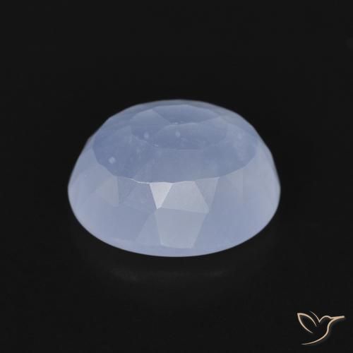 Calcédoine Bleu violacé naturelle ovale, 2.82 ct, Transparent