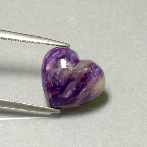 Charoïte Violet naturelle Forme de coeur, 4.46 ct, Opaque