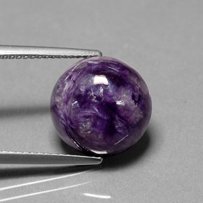 Charoïte violet naturelle coupe roude, 6,75 ct, opaque