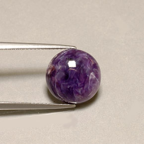 Charoïte violet naturelle coupe roude, 5,04 ct, opaque