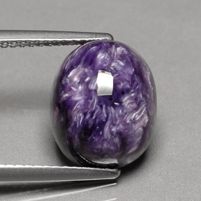 Charoïte violet naturelle coupe ovale, 5,68 ct, opaque