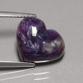 Charoïte Violet naturelle Forme de coeur, 4.91 ct, Opaque